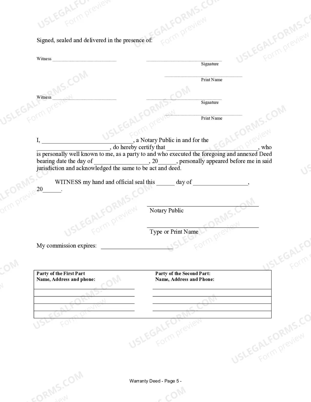 Preview Warranty Deed from Parents to Child with Life Estate Reserved by Parents