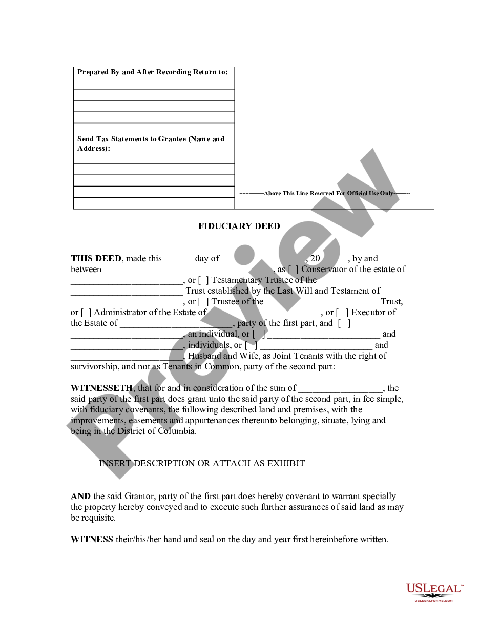 page 3 Fiduciary Deed for Executors, Trustees, and other Fiduciaries preview