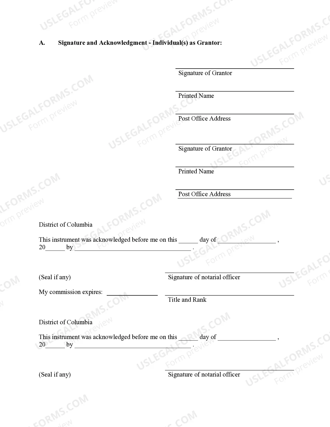 Preview Warranty Deed from Individuals, Limited Partnership or LLC is the Grantor or Grantee