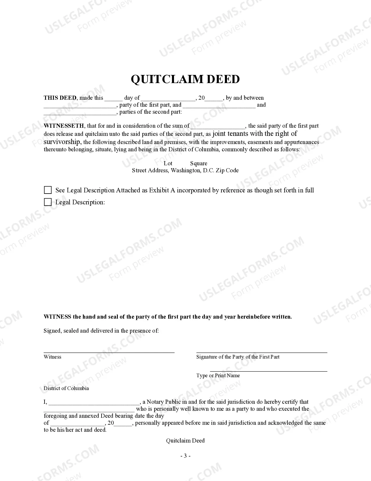 Preview Quitclaim Deed - One Individual to Two Individuals