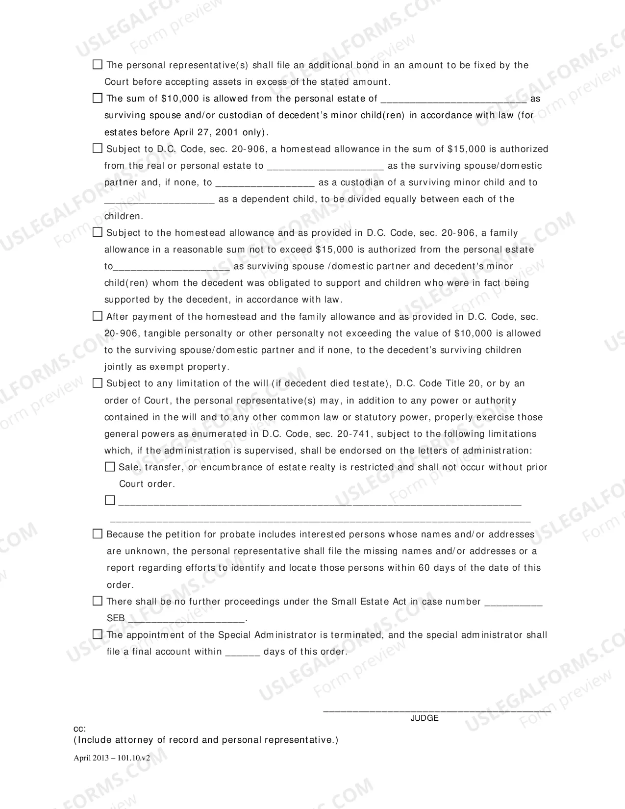 Preview Case Initiation-Abbreviated Probate (Adm)-Abbreviated Probate Order