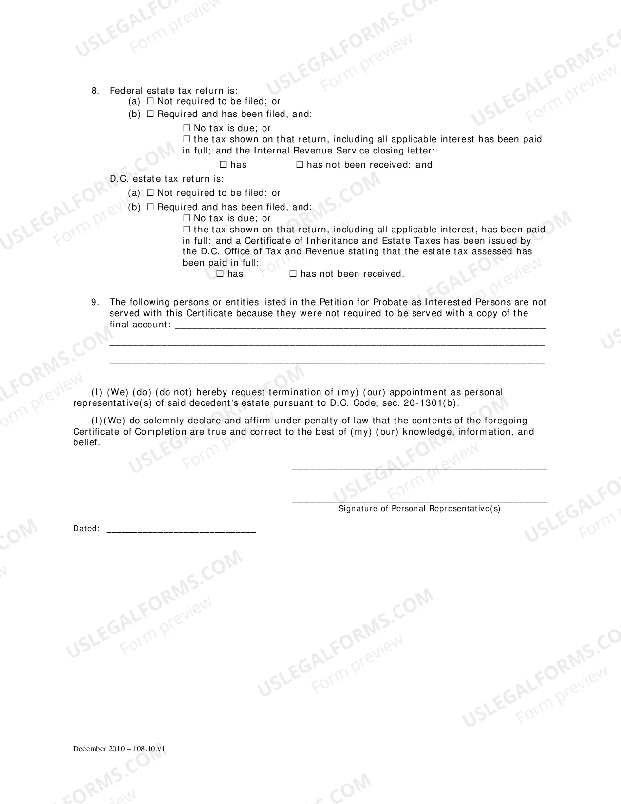 Preview General Forms (Adm)-Certificate of Completion