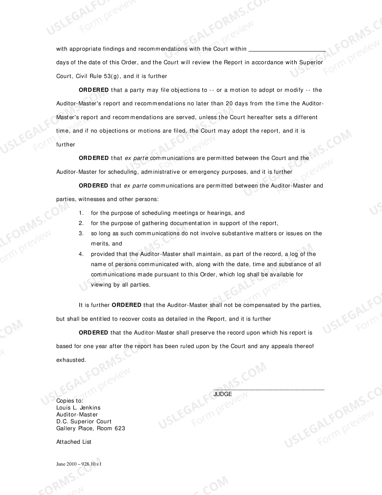 Preview General Forms (Con)-Petition For Referral To Auditor-Master and Order