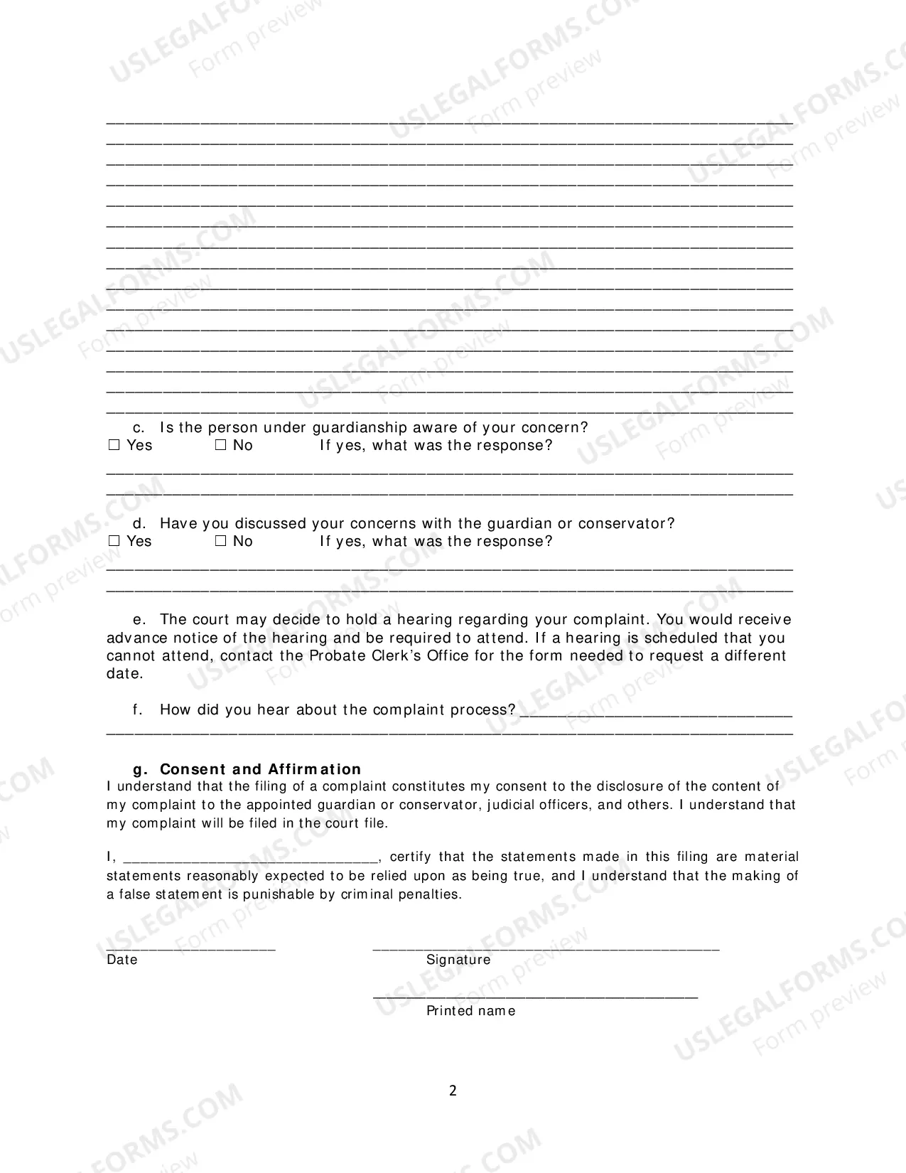 Preview General Forms (Int)-Complaint Regarding An Intervention Proceeding