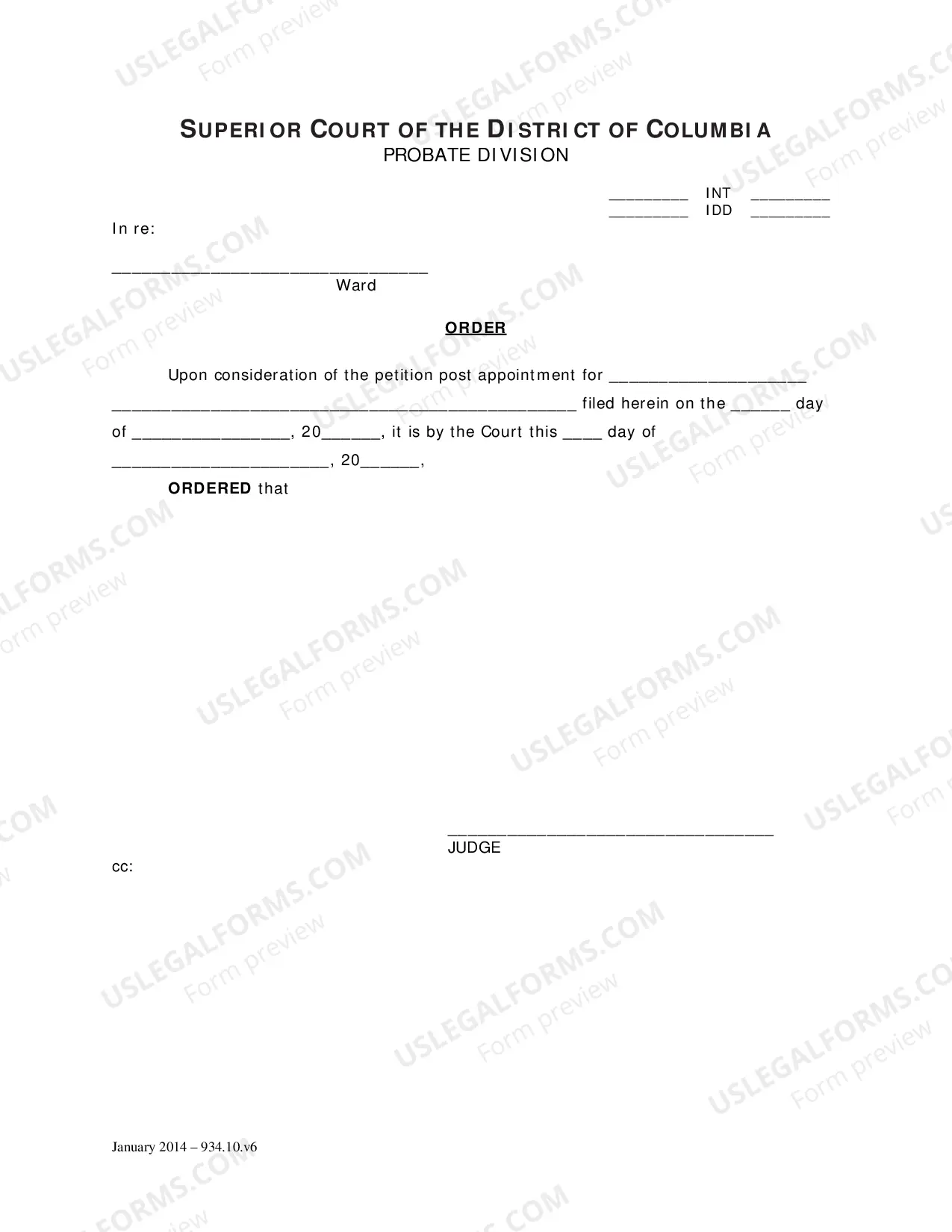 Preview General Forms (Int)-Petition Post Appointment and Order, Order Appointing Counsel, Notice of Hearing On Subsequent Petition, Notice of Right To Respond and/Or Request An Oral Hearing