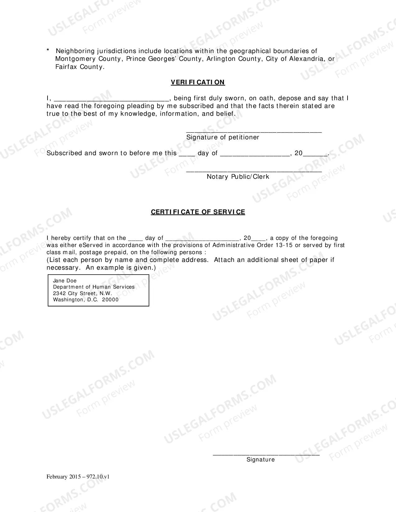 Preview General Forms (Int)-Petition Post Appointment For Permission To Move Ward Outside Dc and Neighboring Jurisdictions