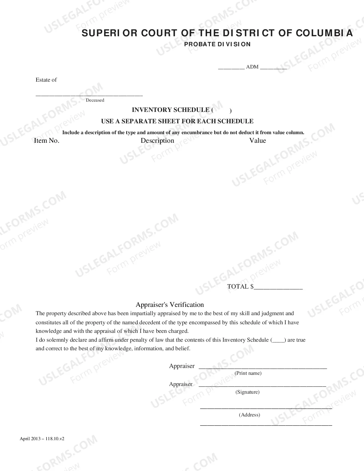 Preview Inventory and Accounting Forms (Adm)-Inventory Summary and Inventory Schedule