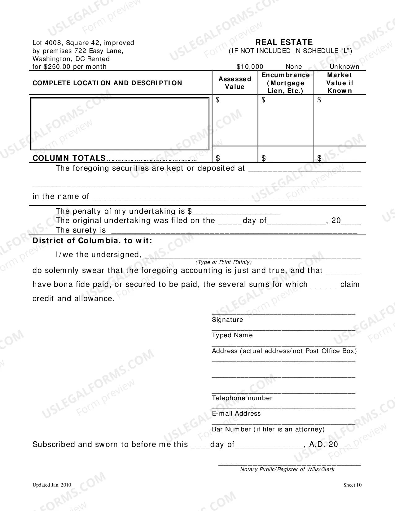 Preview Statement of Account (and All Attached Sheets) and Order and Order - For Decedents Dying On and After January 1, 1981