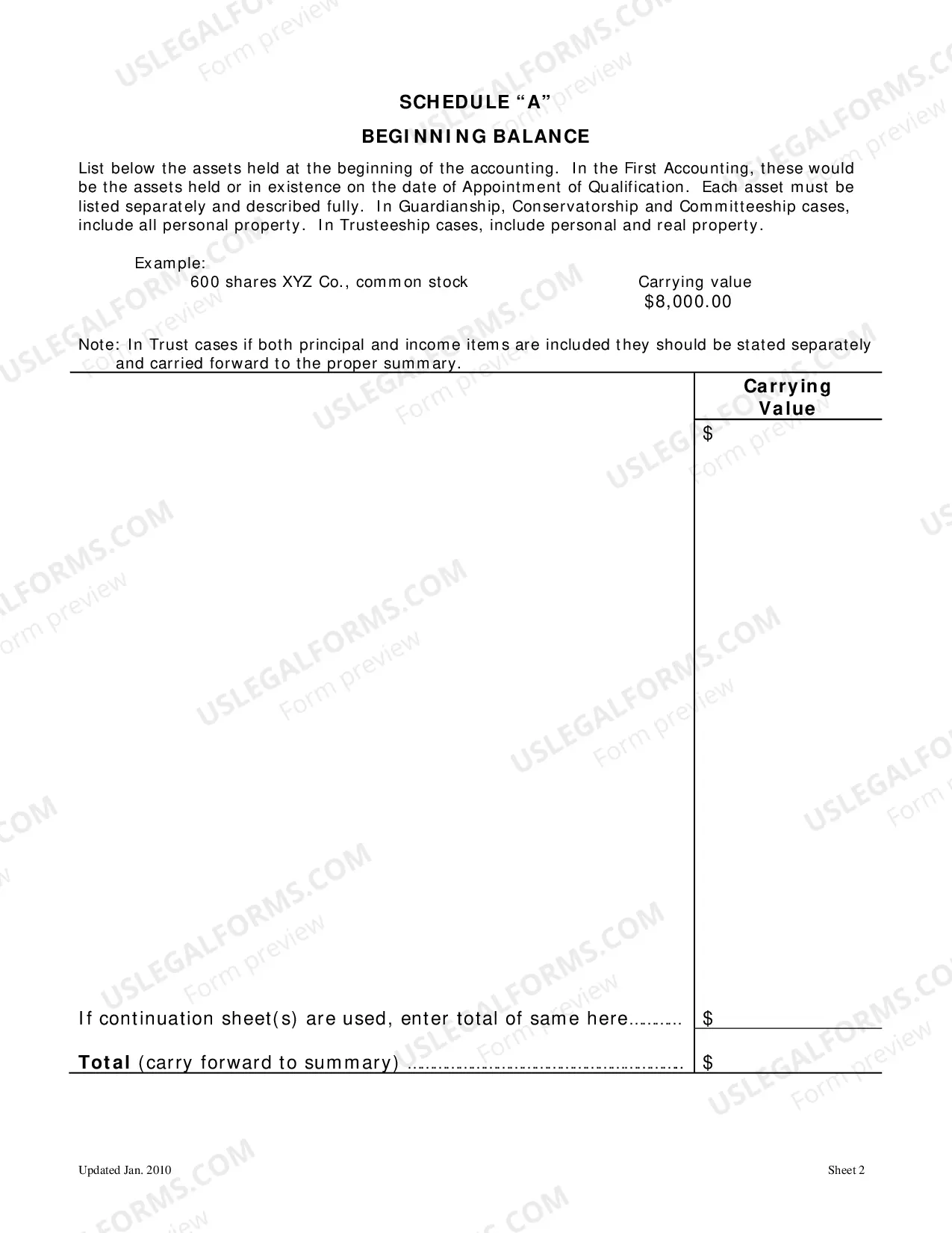 Preview Statement of Account (and All Attached Sheets) and Order and Order - For Decedents Dying On and After January 1, 1981