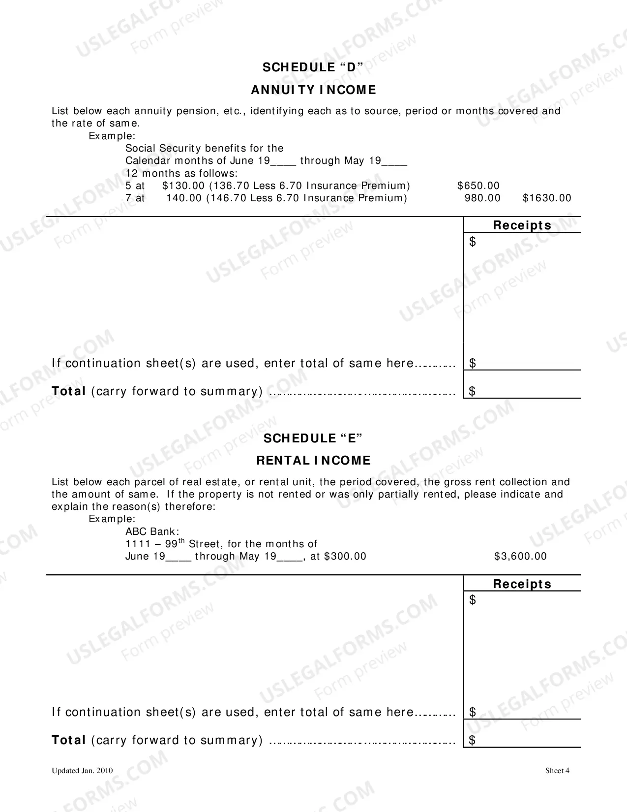 Preview Statement of Account (and All Attached Sheets) and Order and Order - For Decedents Dying On and After January 1, 1981
