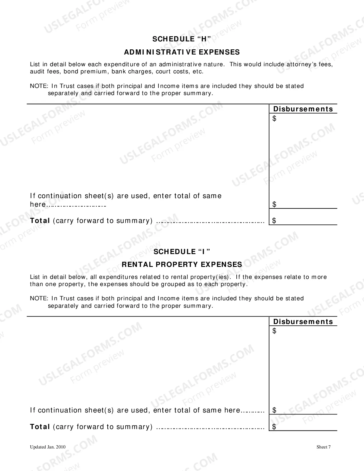 Preview Statement of Account (and All Attached Sheets) and Order and Order - For Decedents Dying On and After January 1, 1981