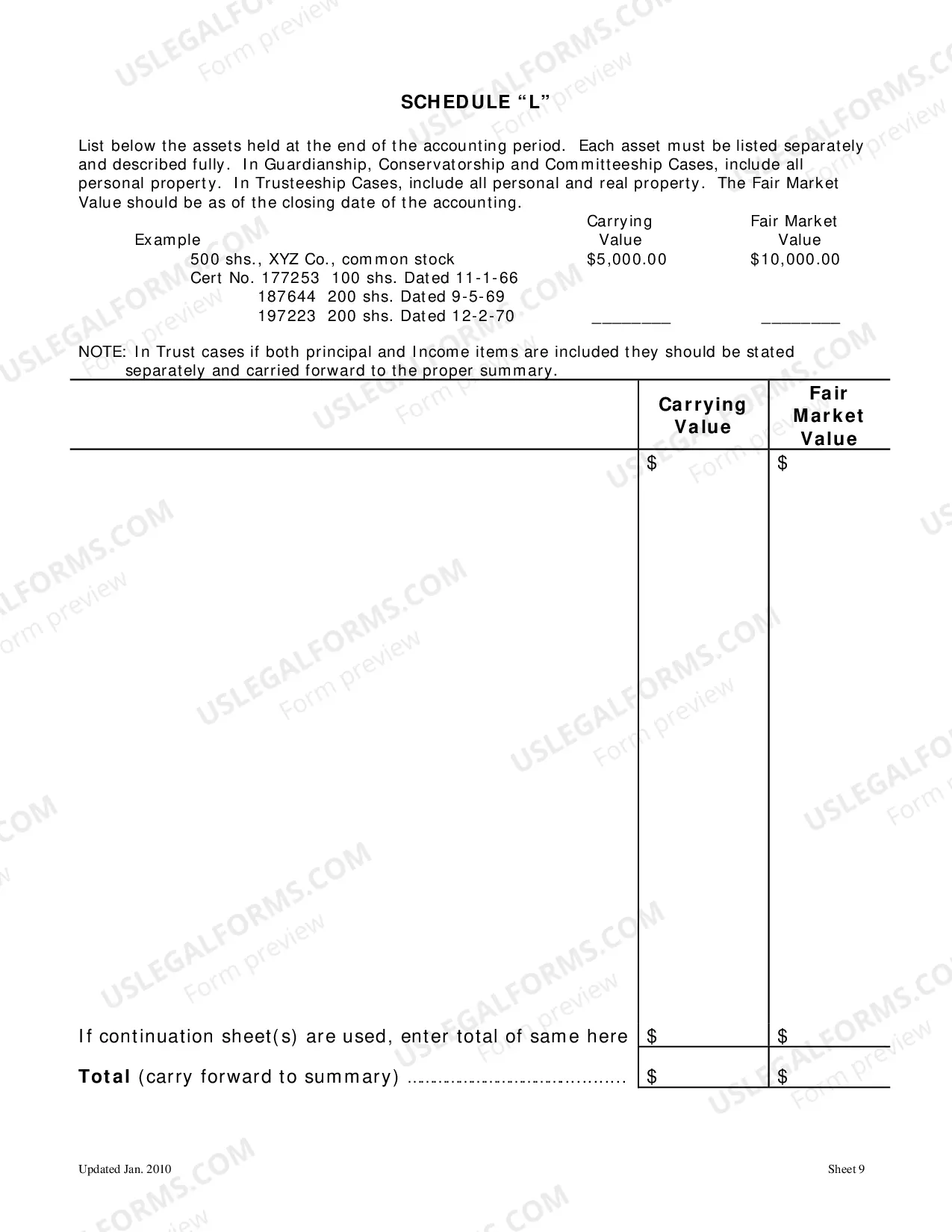 Preview Statement of Account (and All Attached Sheets) and Order and Order - For Decedents Dying On and After January 1, 1981