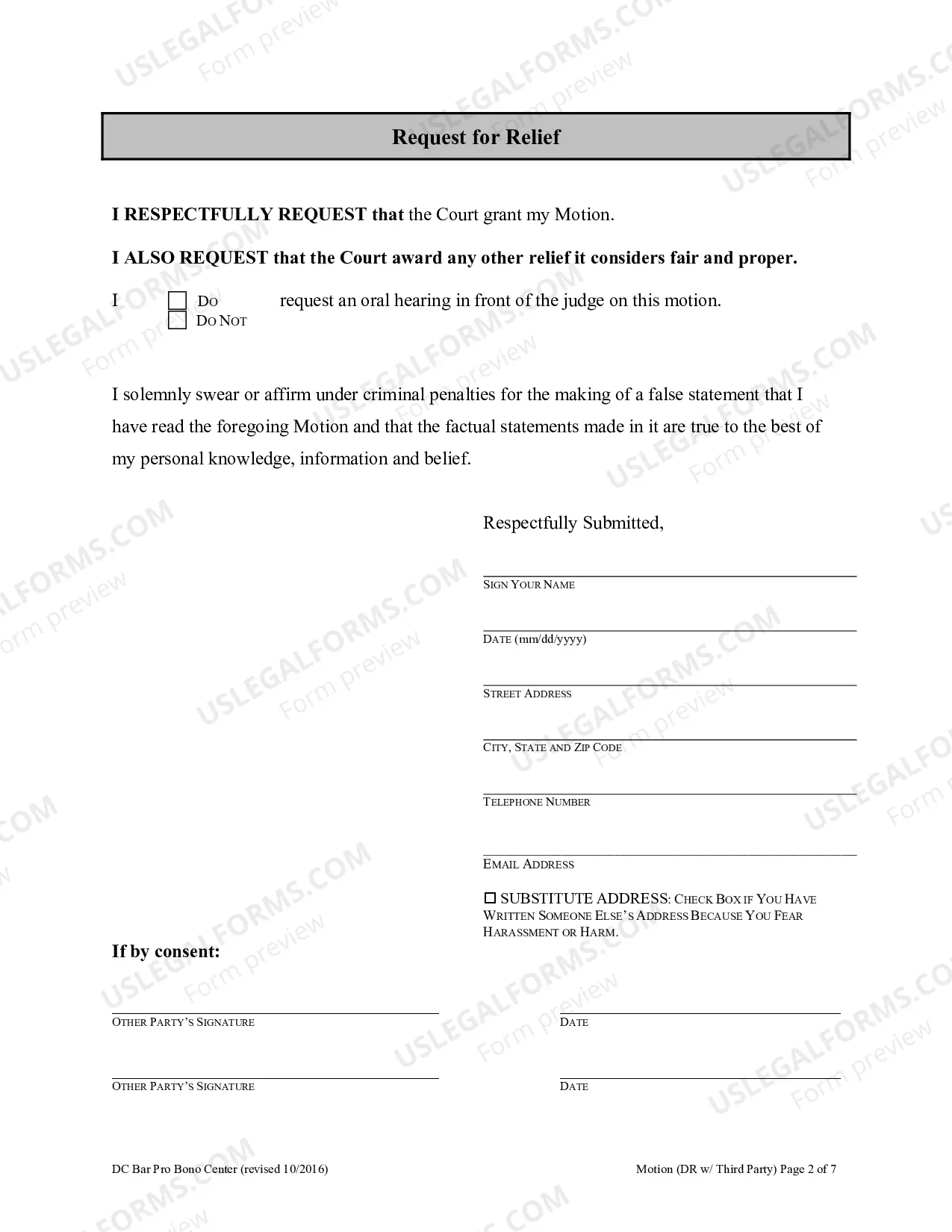 Preview Motion For Use In A Domestic Relations Case With Third Party