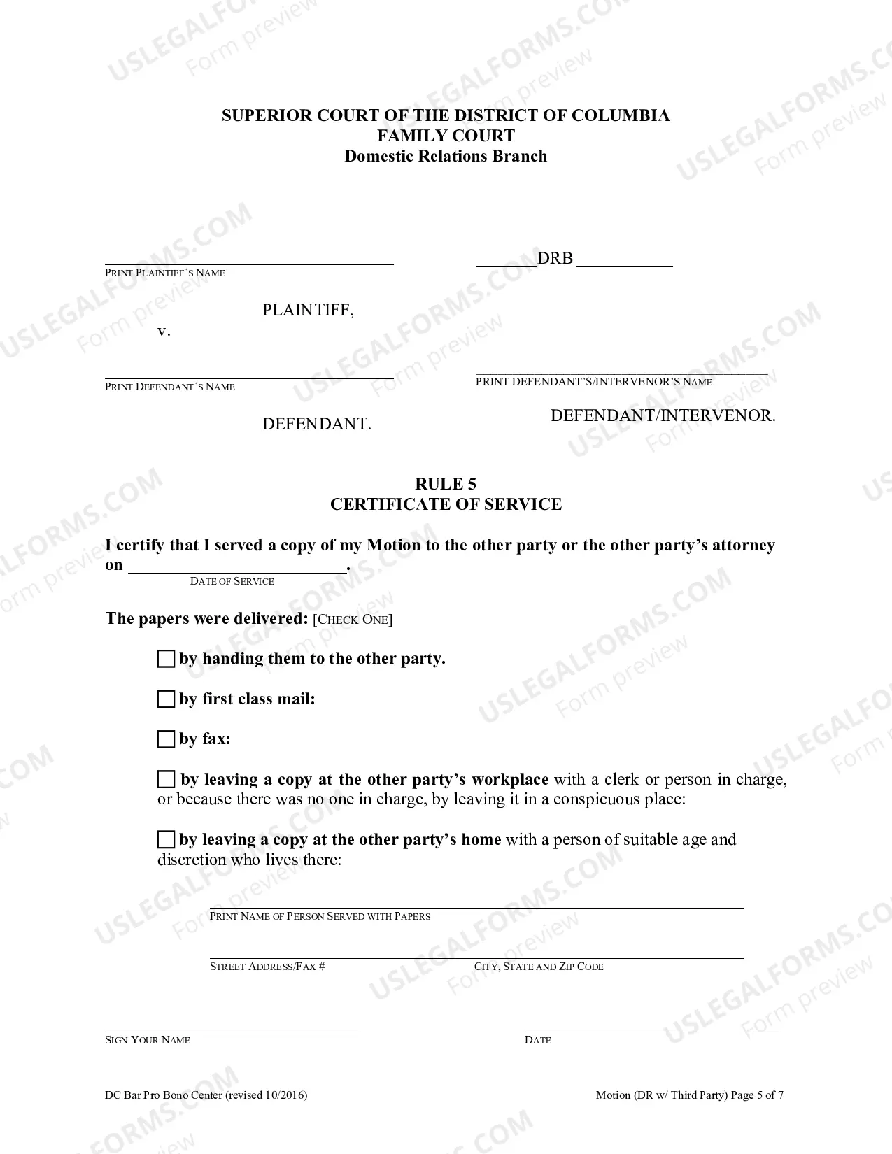 Preview Motion For Use In A Domestic Relations Case With Third Party