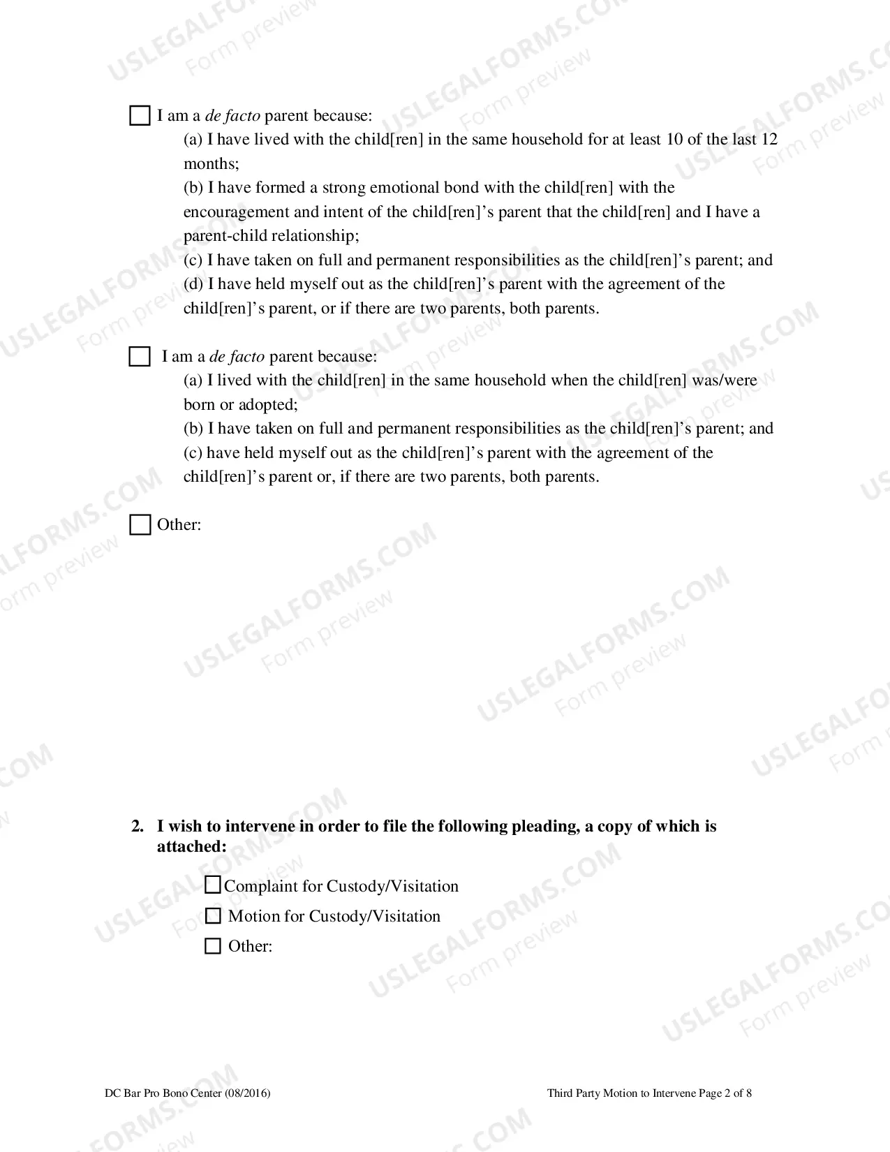 Preview Motion To Intervene In A Custody Case As A Third Party Custodian