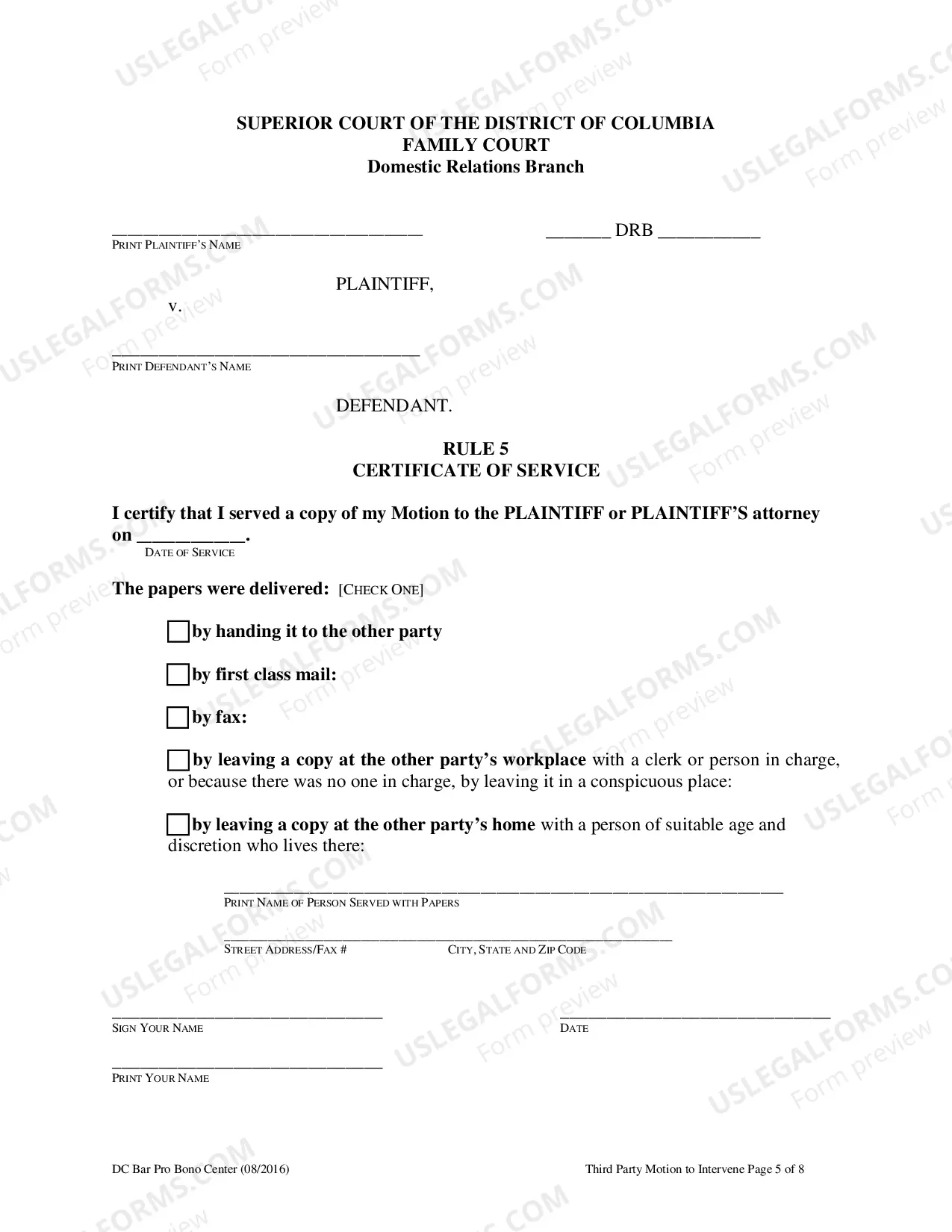 Preview Motion To Intervene In A Custody Case As A Third Party Custodian