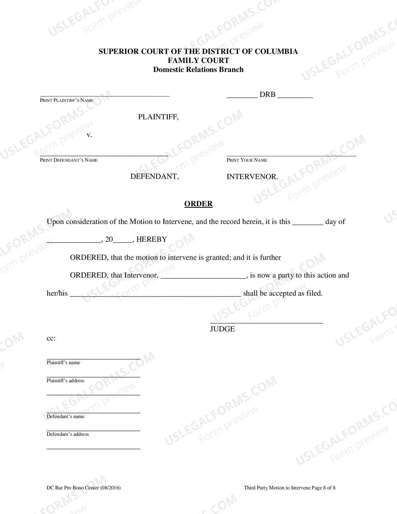 Preview Motion To Intervene In A Custody Case As A Third Party Custodian