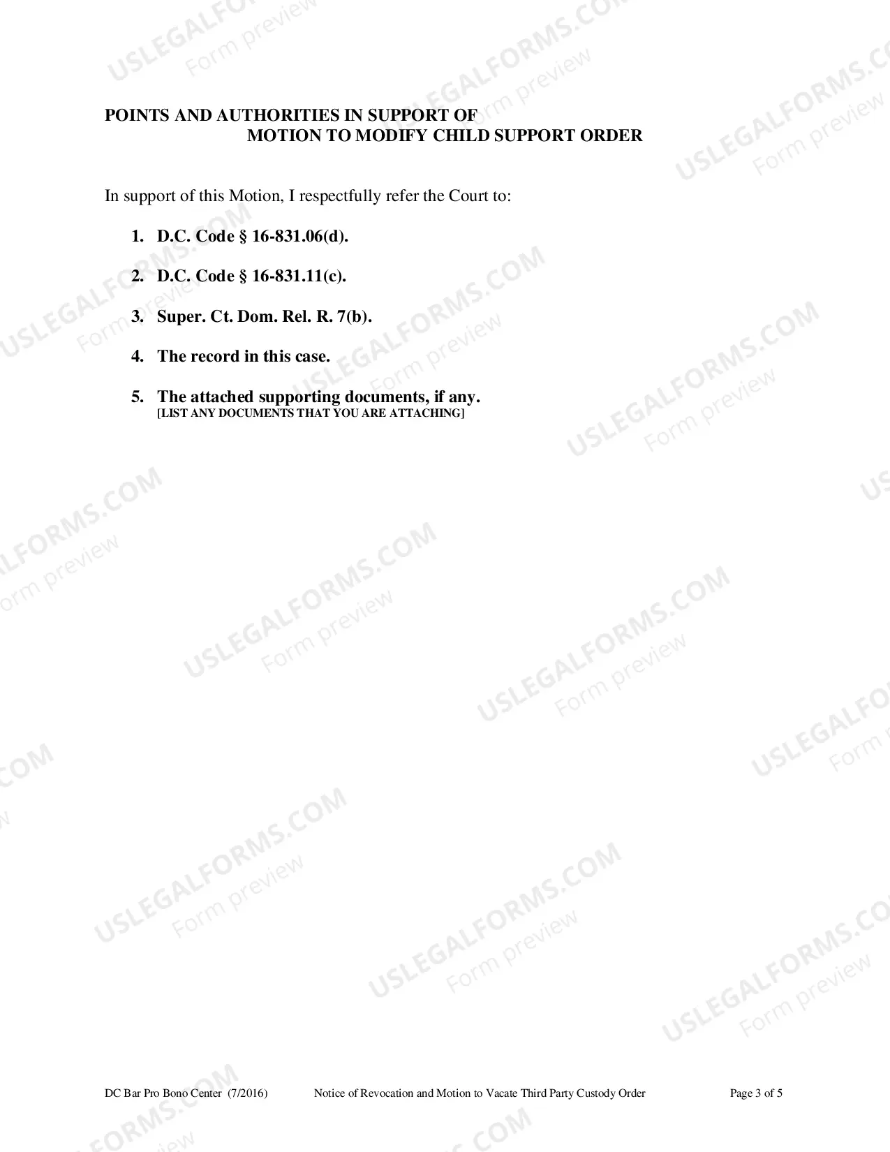 Preview Notice of Revocation and Motion To Vacate Third Party Custody Order
