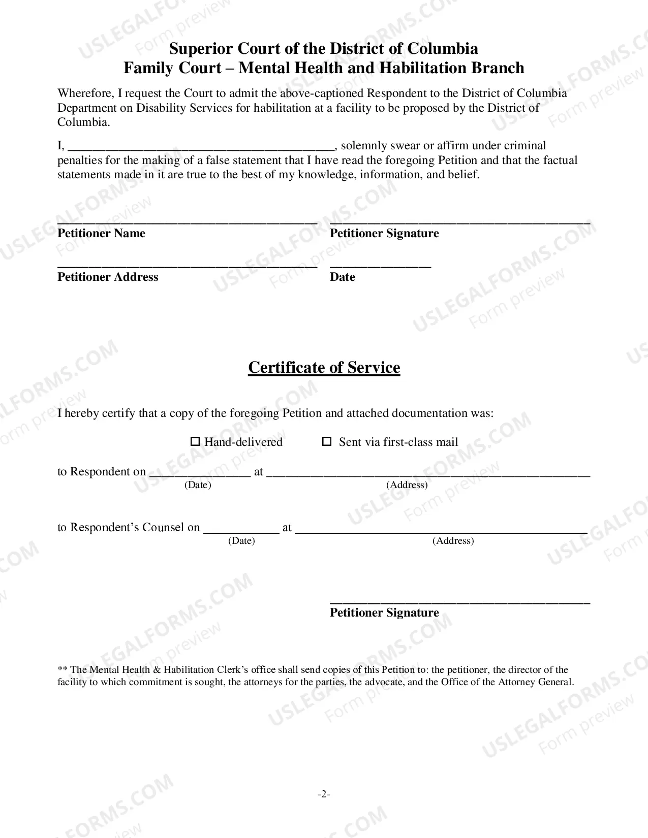 Preview Petition For Admission
