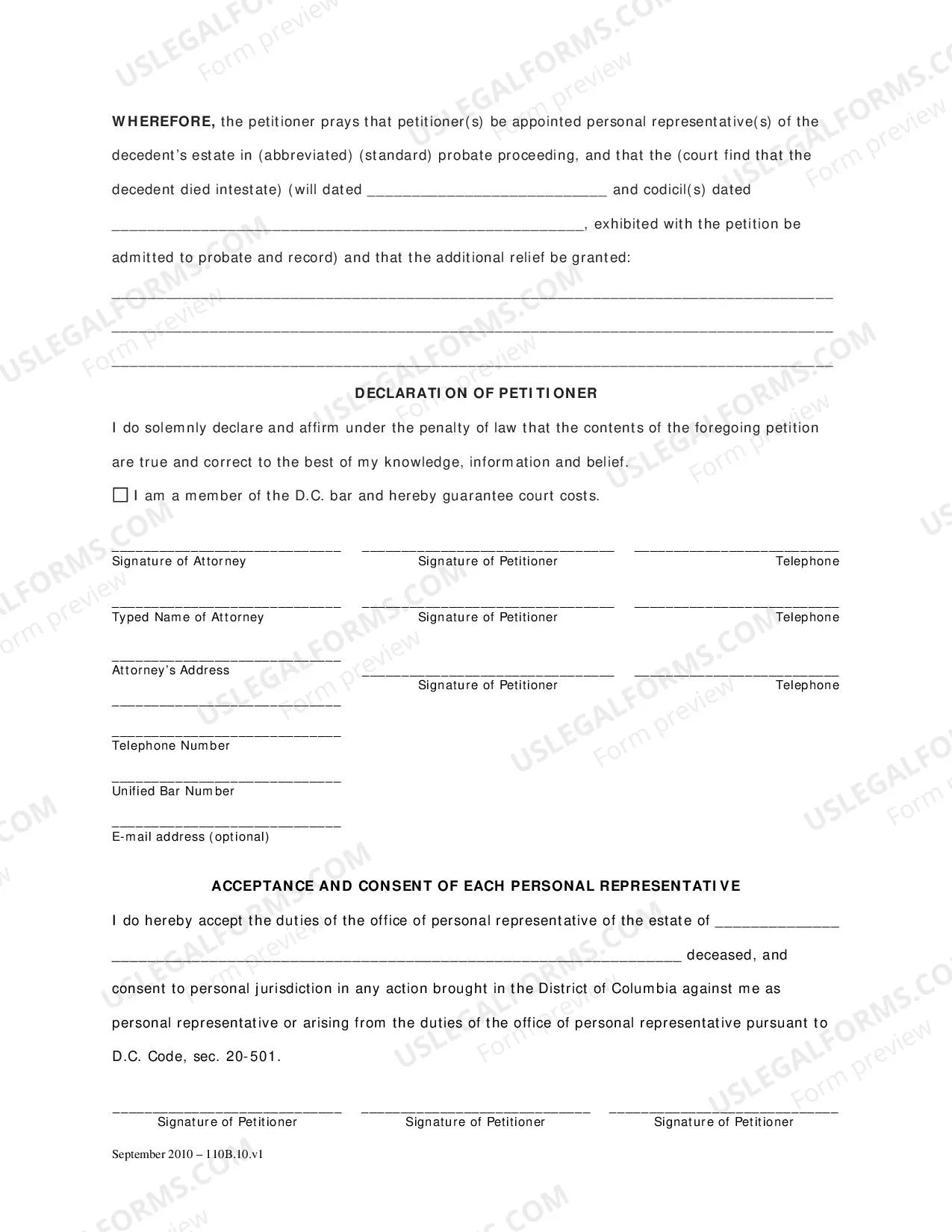 Preview Petition For Probate - For Decedents Dying On January 1, 1981 Through June 30, 1995