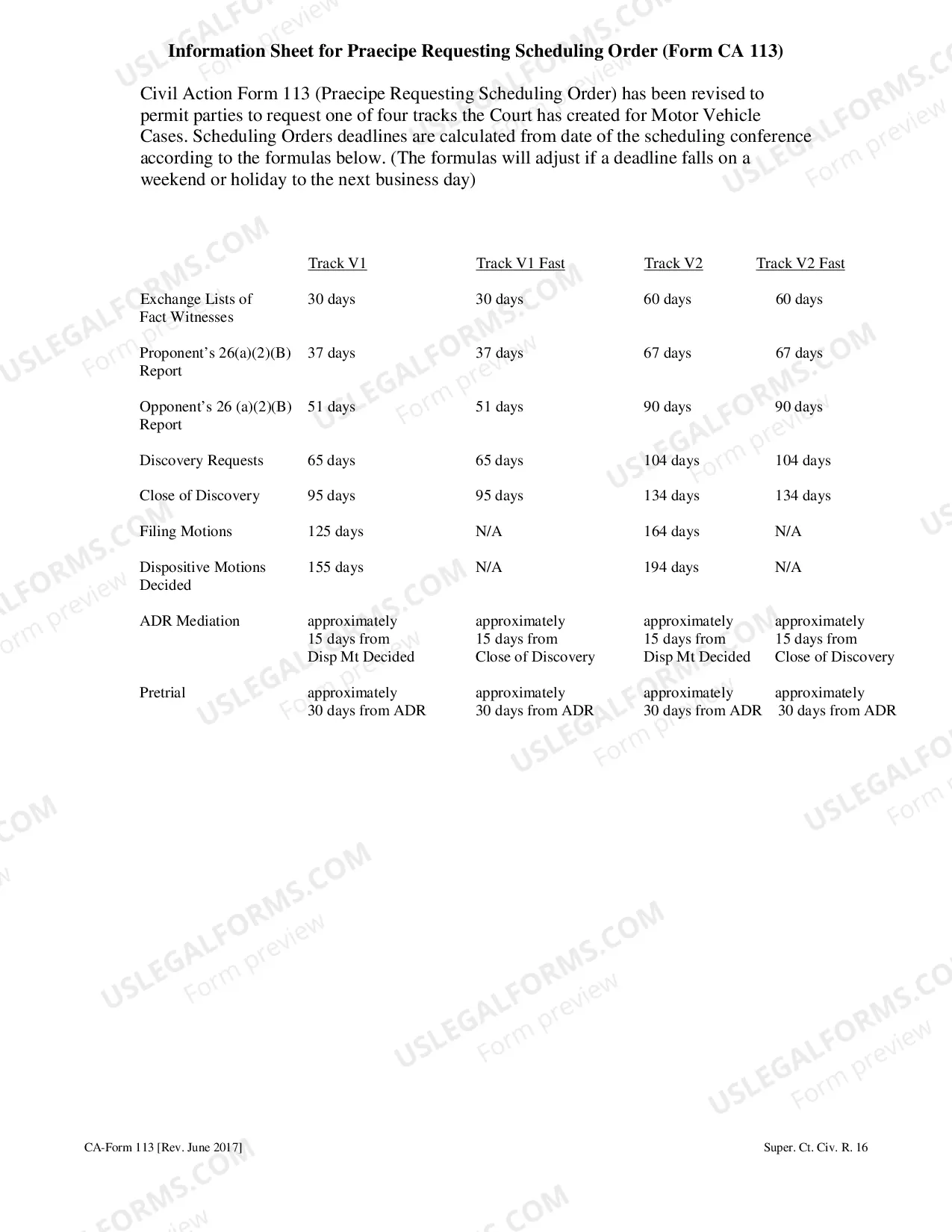 Preview Praecipe Requesting Scheduling Order