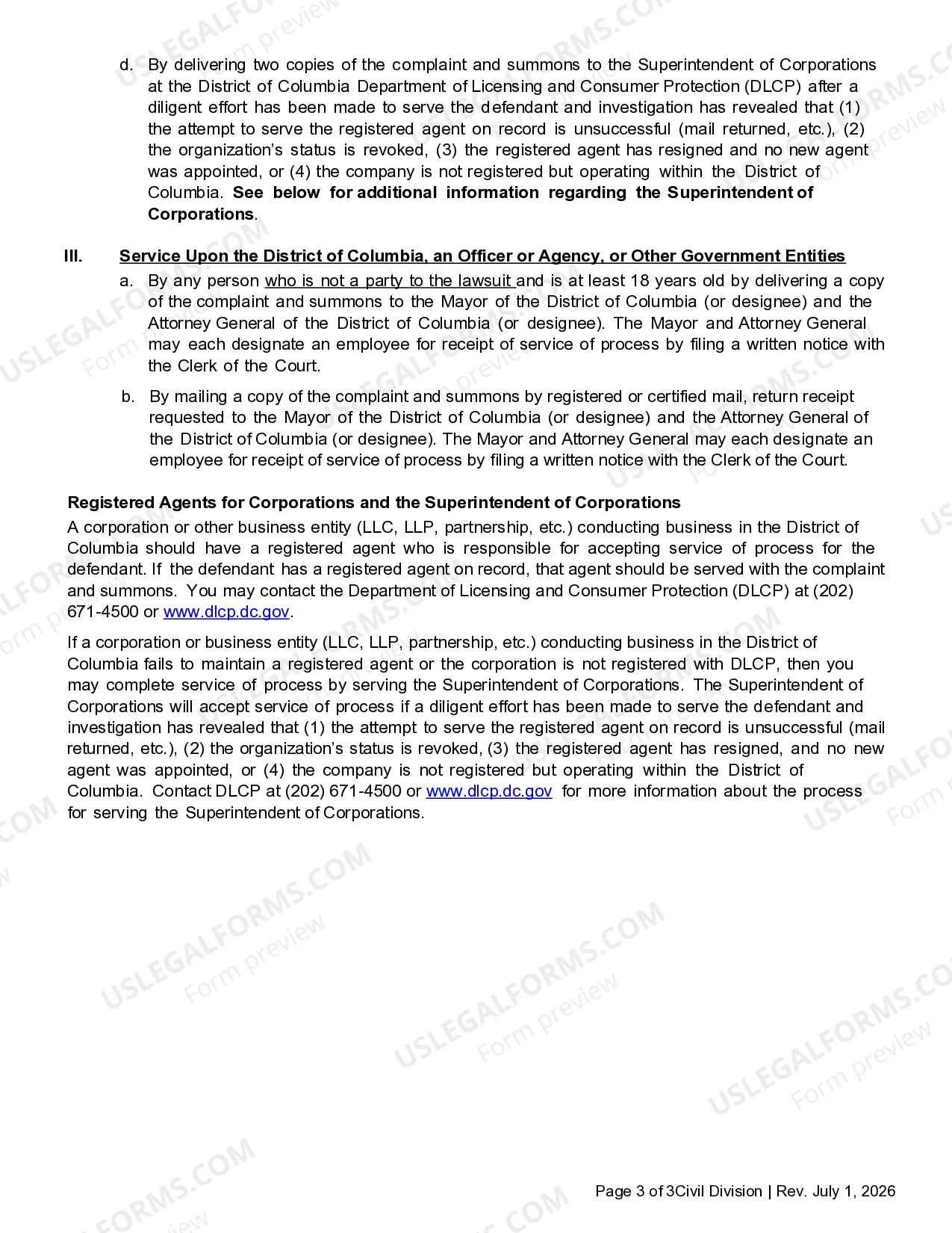 Preview Service of Housing Code Complaint and Summons Instruction Sheet