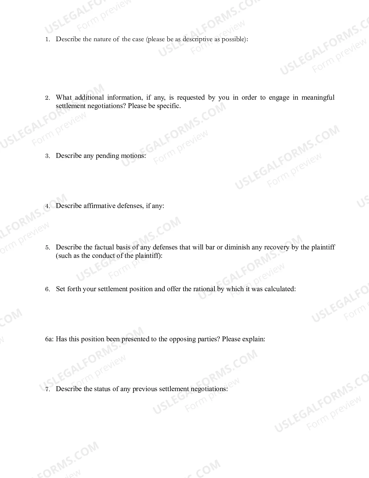 Preview Settlement Statement