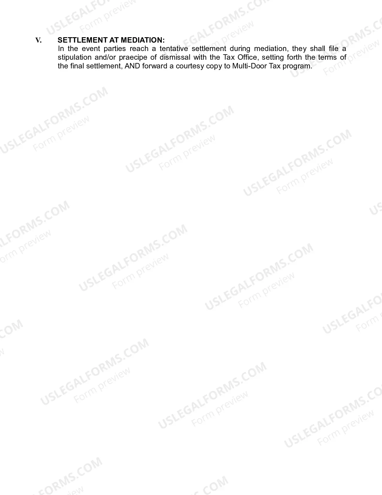 Preview Tax Mediation Program Procedures