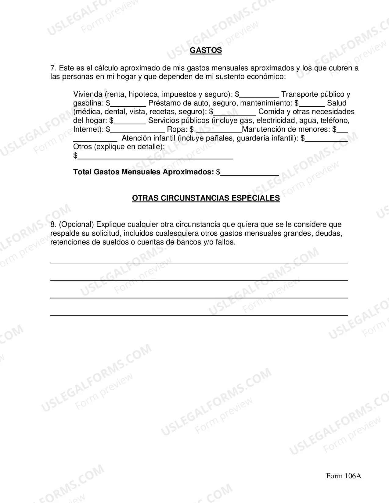 Preview Solicitud Para Proceder Sin El Pago Anticipado De Costas, Derechos O Garantia-for Small Claims