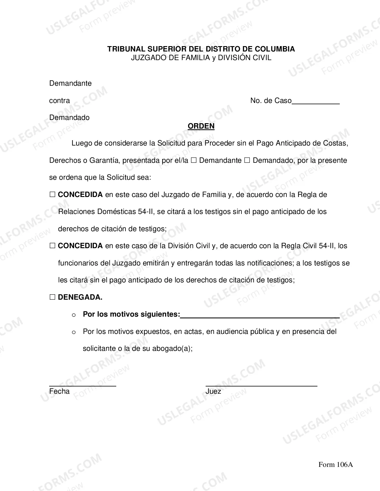 Preview Solicitud Para Proceder Sin El Pago Anticipado De Costas, Derechos O Garantia-for Small Claims