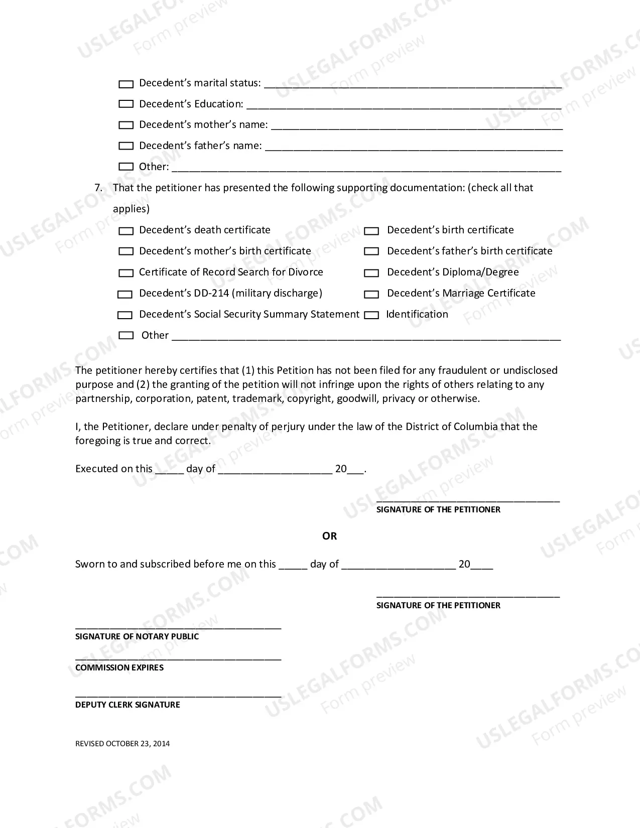 Preview Application To Amend Death Certificate