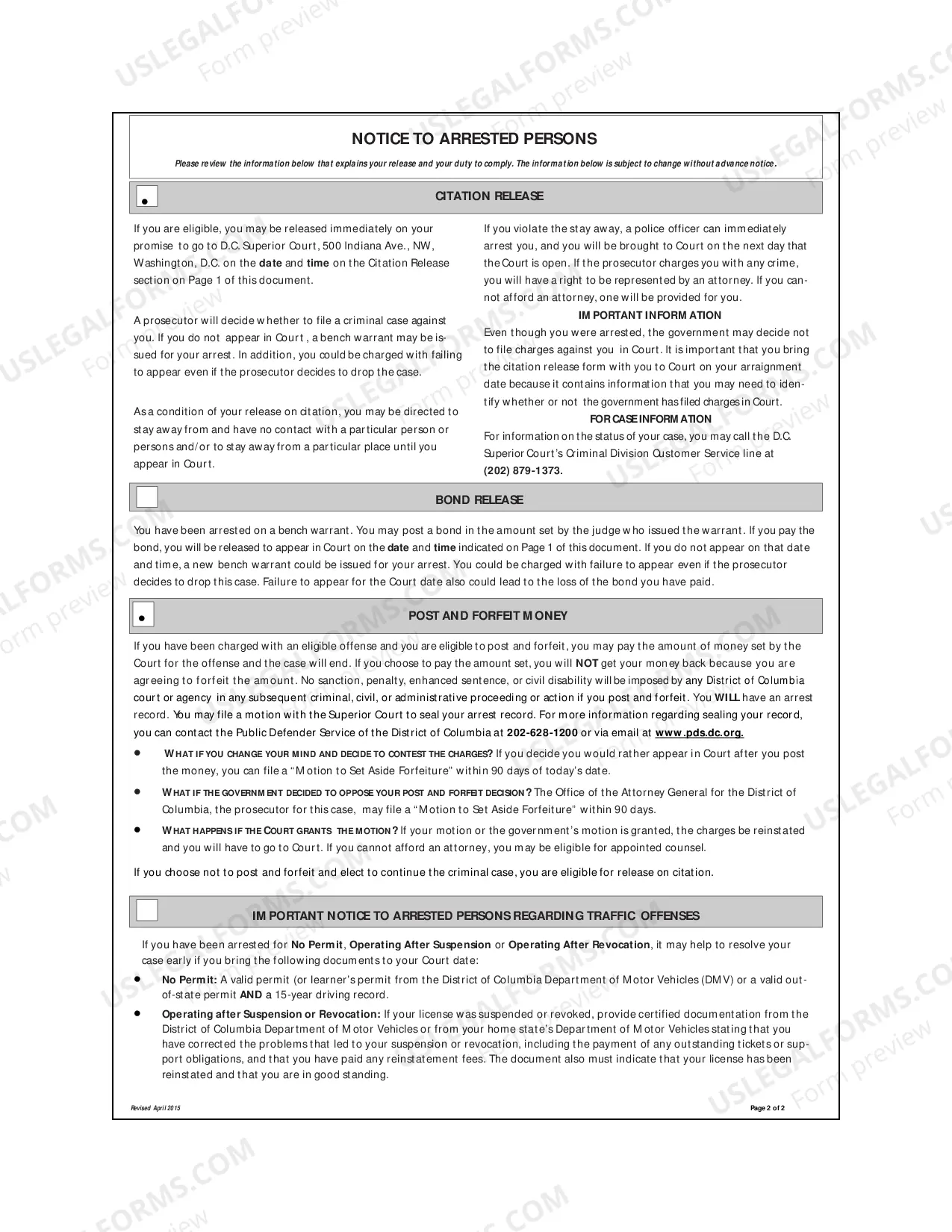 Preview 2015 Combo Citation Release Form 134