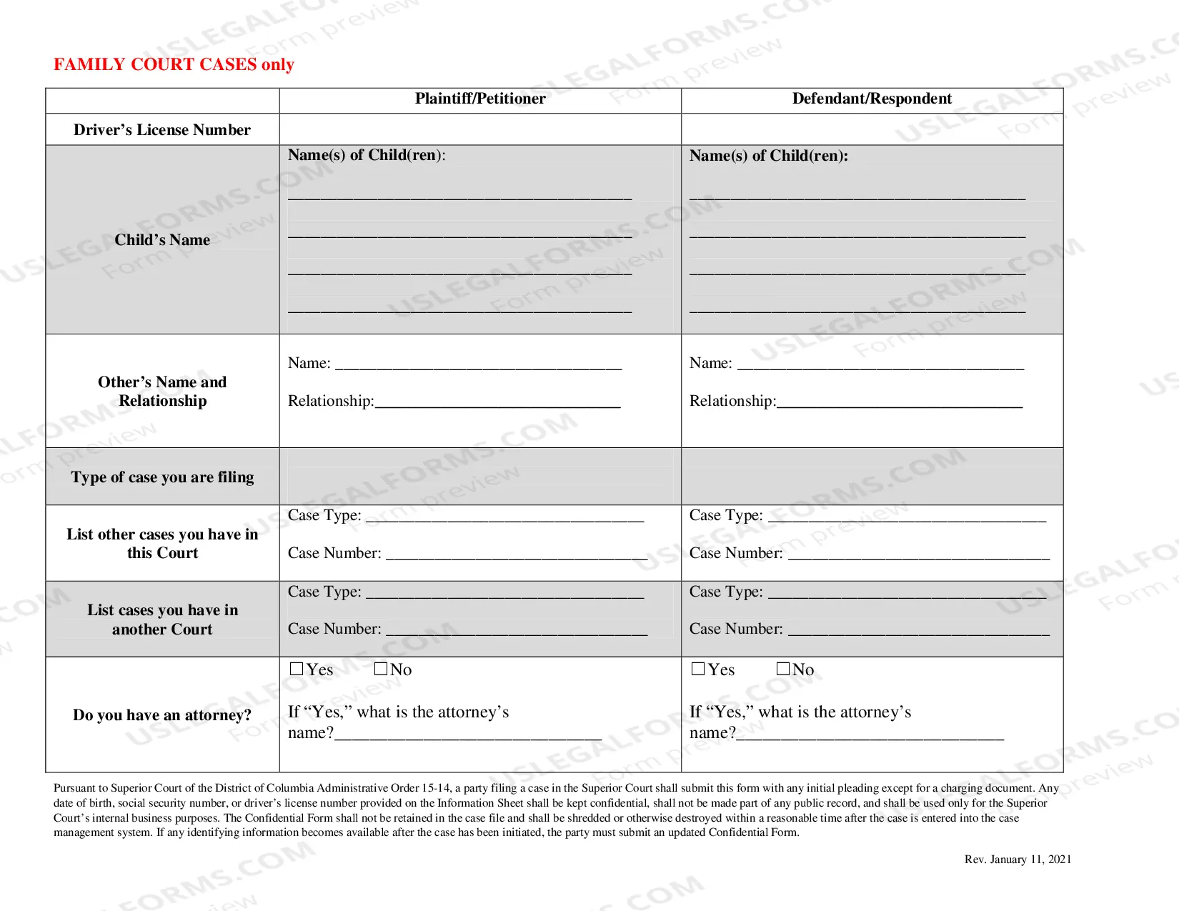 Preview Confidential Form