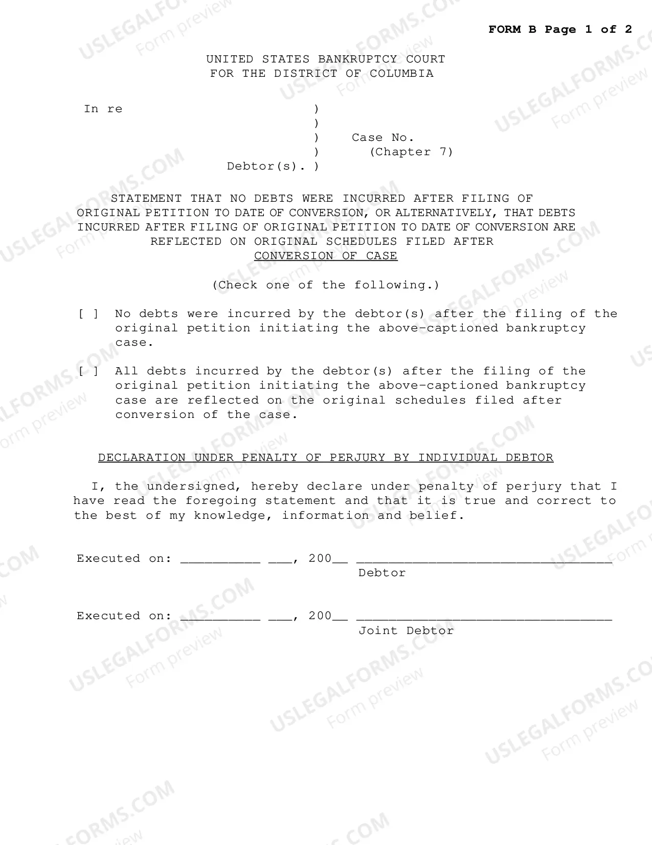 Preview Conversion Packet Chapter 13 To Chapter 7-Conversion Before Confirmation