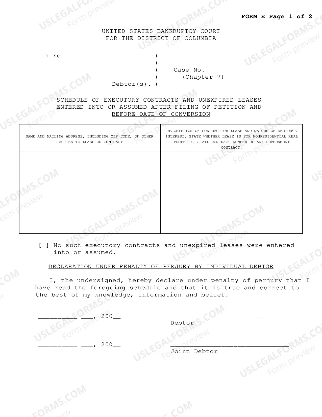 Preview Conversion Packet Chapter 13 To Chapter 7-Conversion After Confirmation