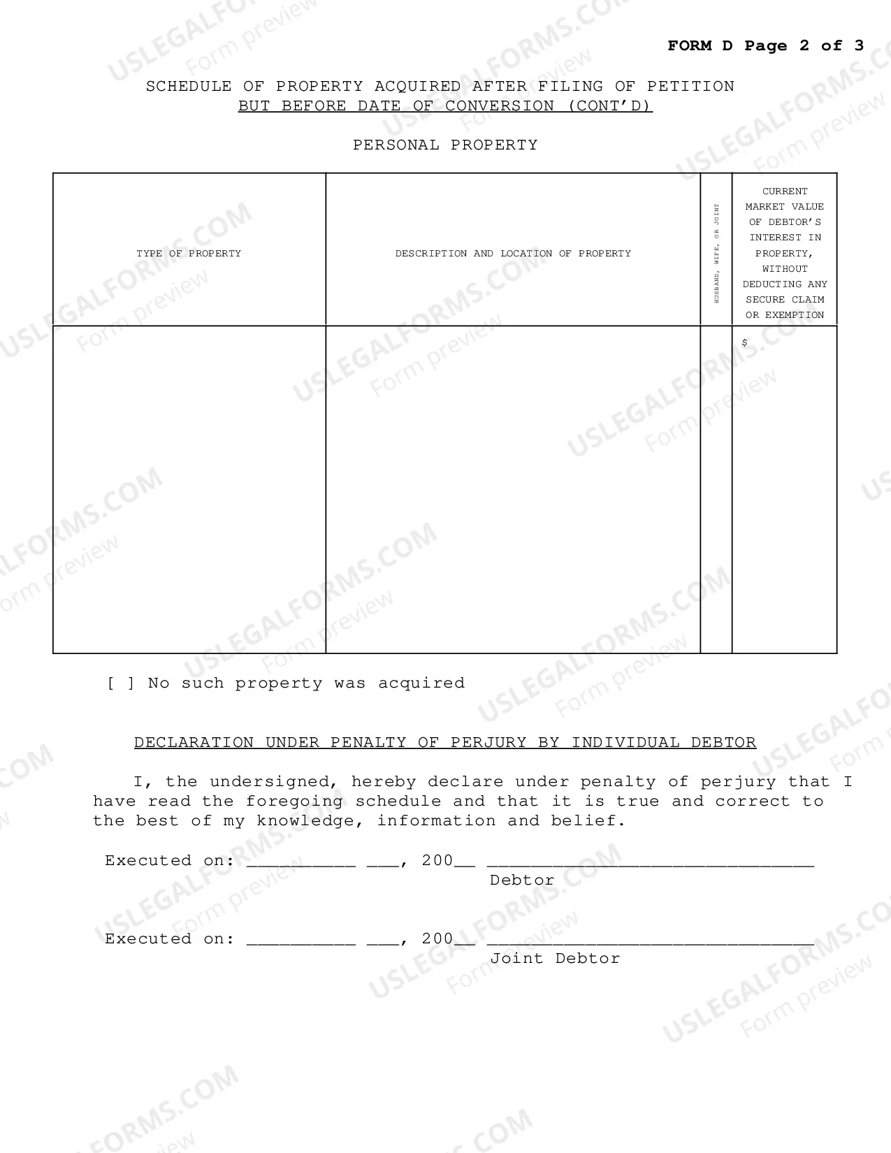 Preview Conversion Packet Chapter 13 To Chapter 7-Conversion After Confirmation