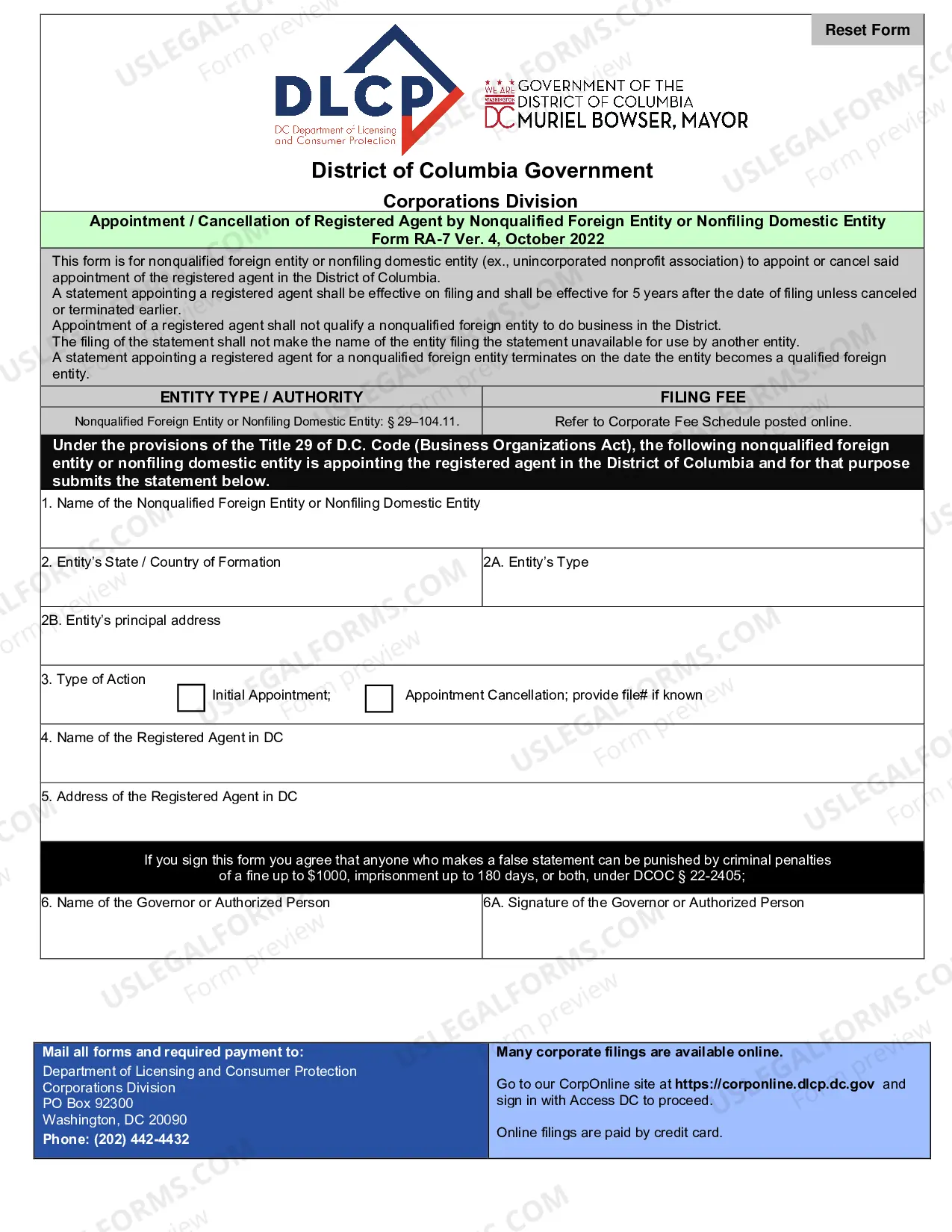 Preview RA-2 Statement of Registered Agents Resignation
