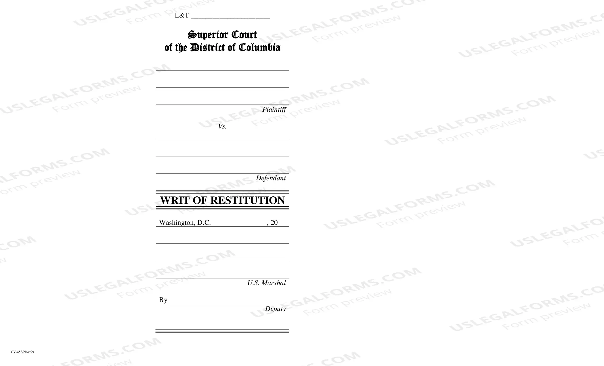 Preview Writ of Replevin