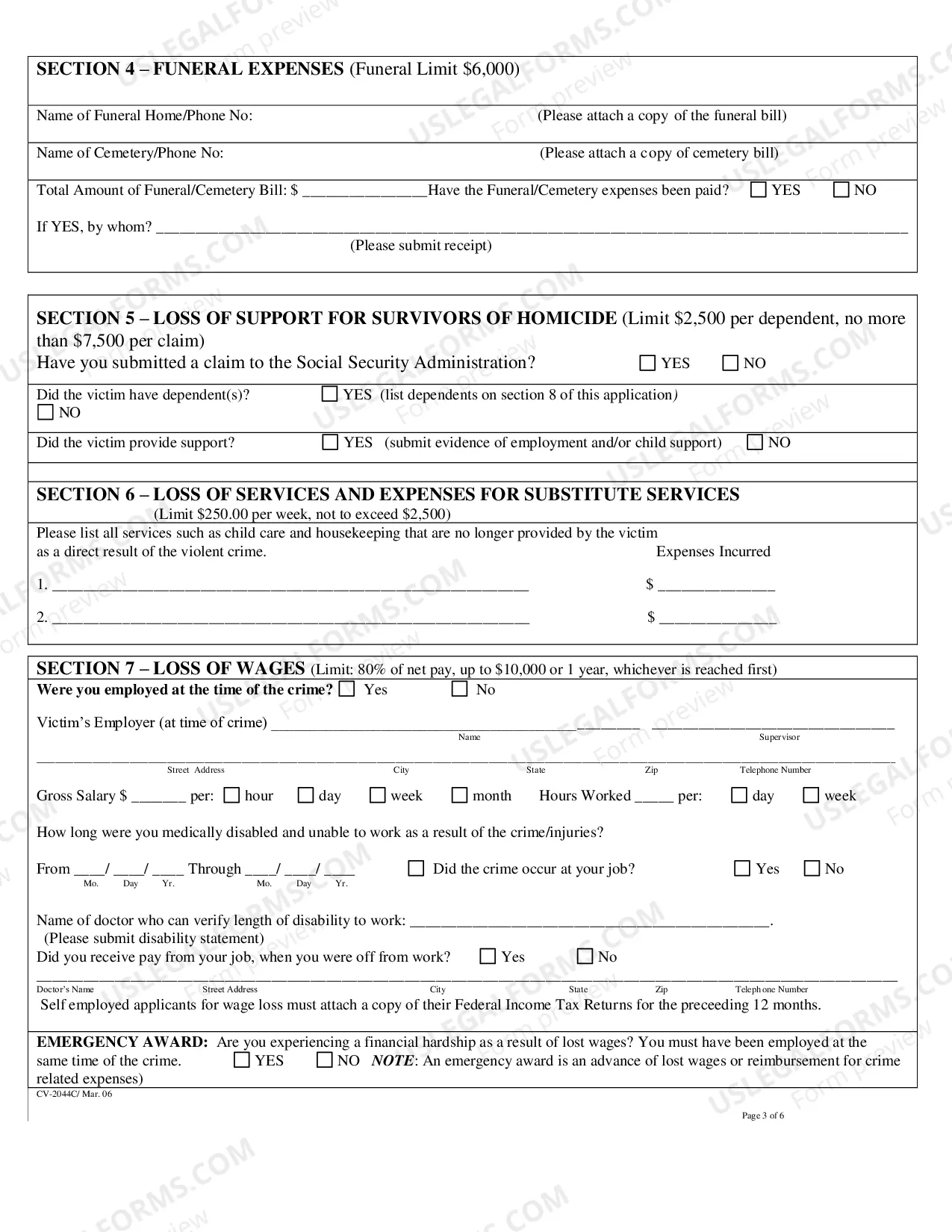 Preview Application For Crime Victims Compensation