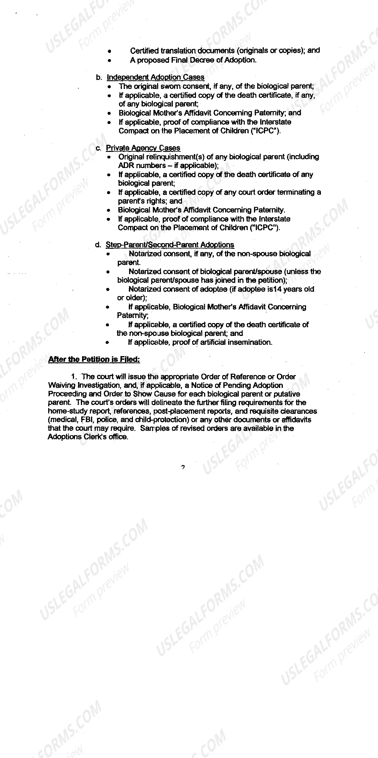 Preview GENERAL ORDER CONCERNING ADOPTION CASES