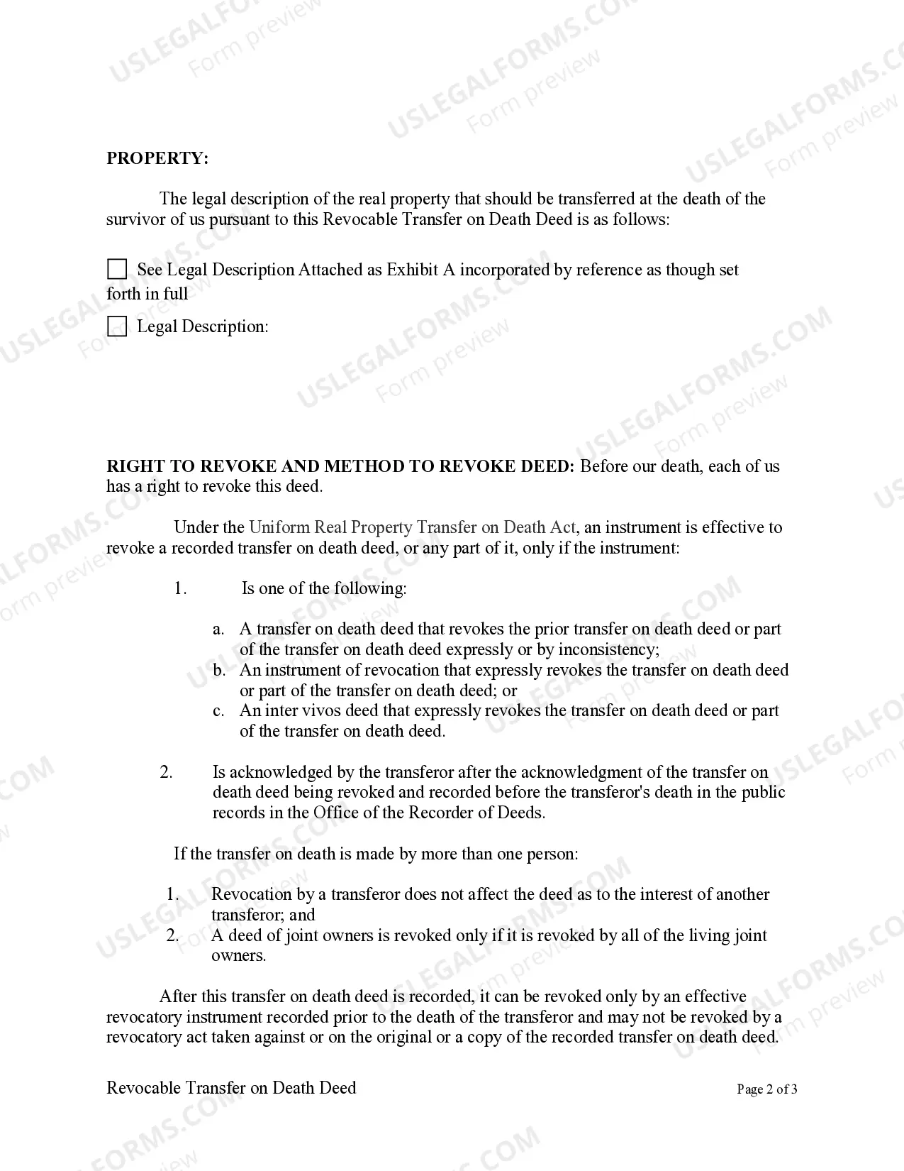 Preview Transfer on Death Deed or TOD - Beneficiary Deed for Husband and Wife to Individual