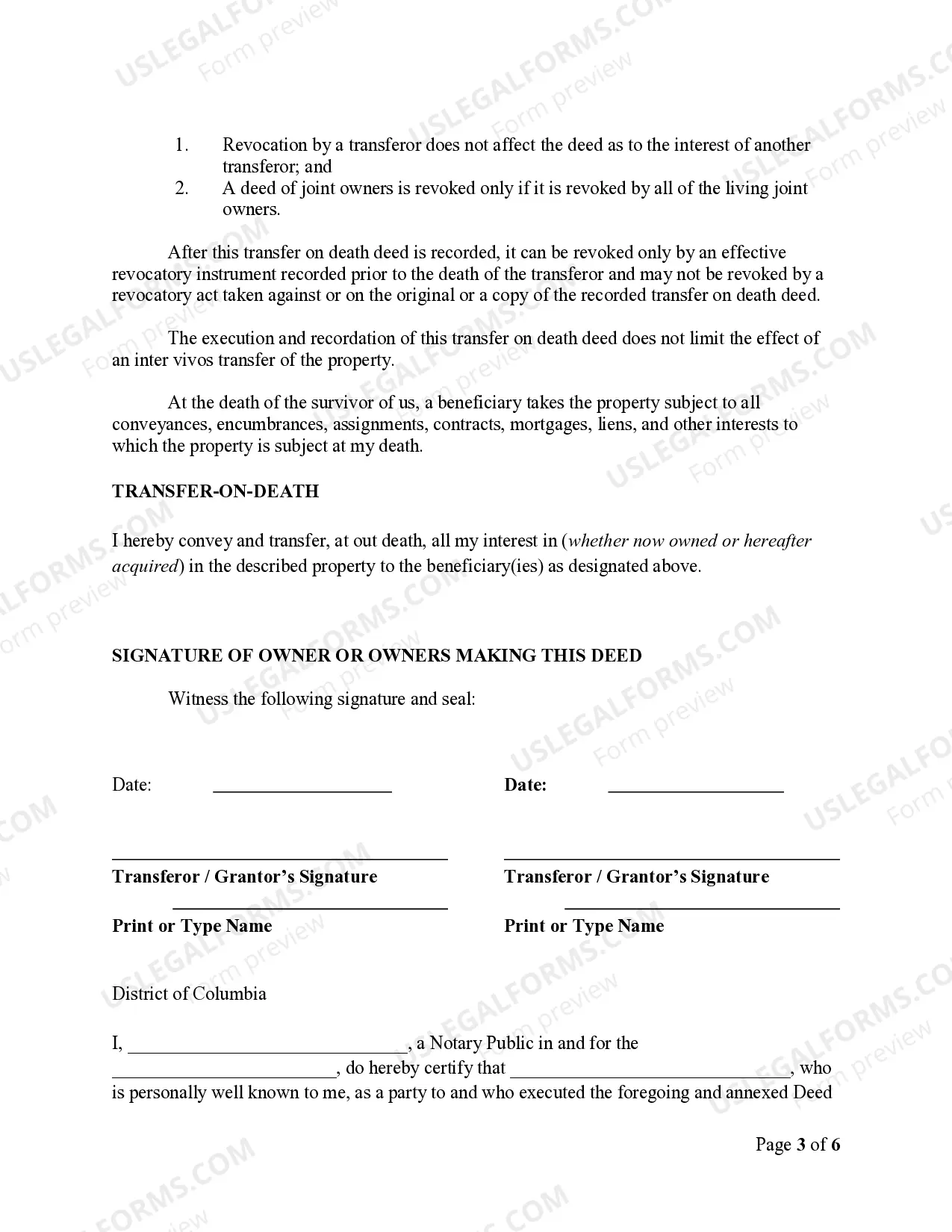 Preview Transfer on Death Deed or TOD - Beneficiary Deed for Husband and Wife to Business Entity