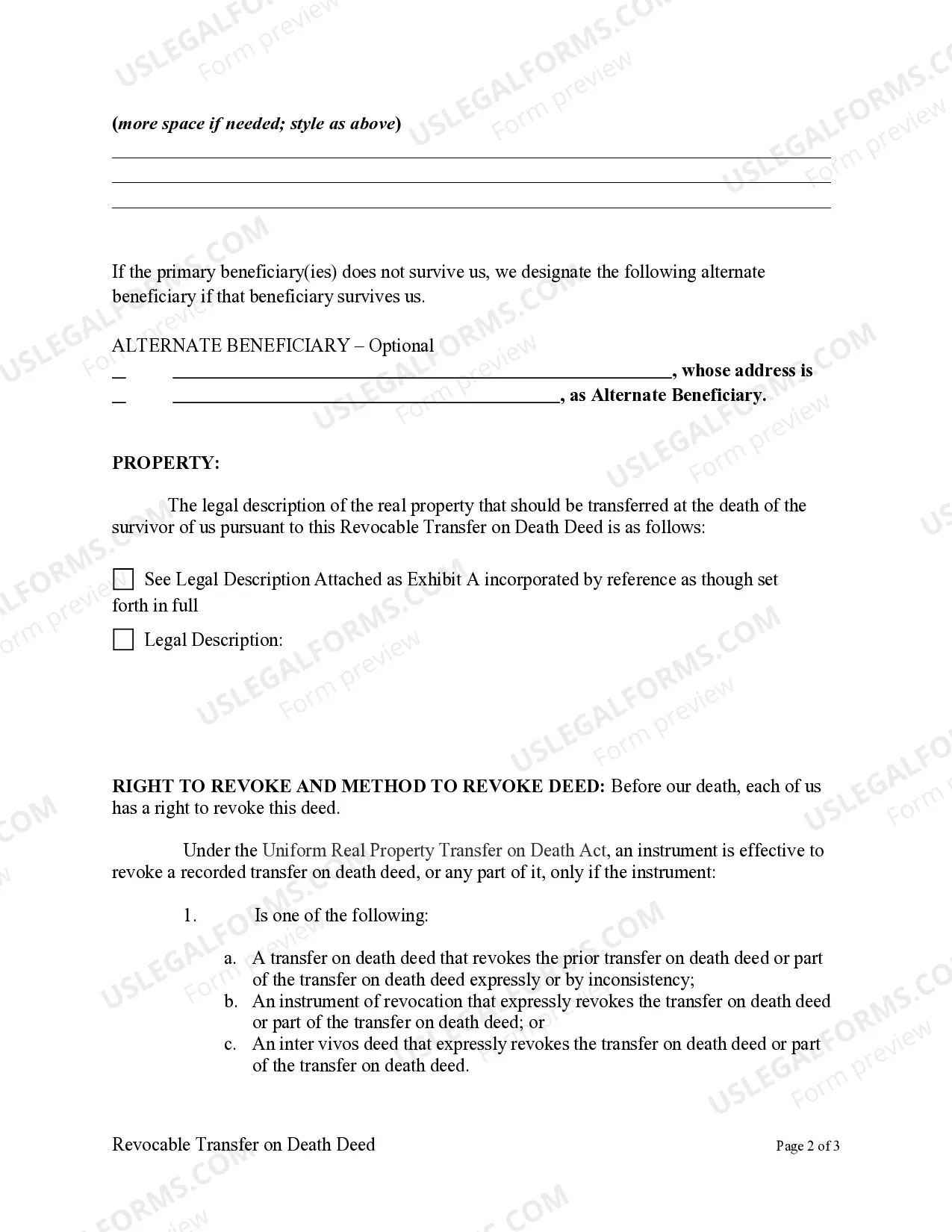 Preview Transfer on Death Deed or TOD - Beneficiary Deed for Husband and Wife to Multiple Individuals