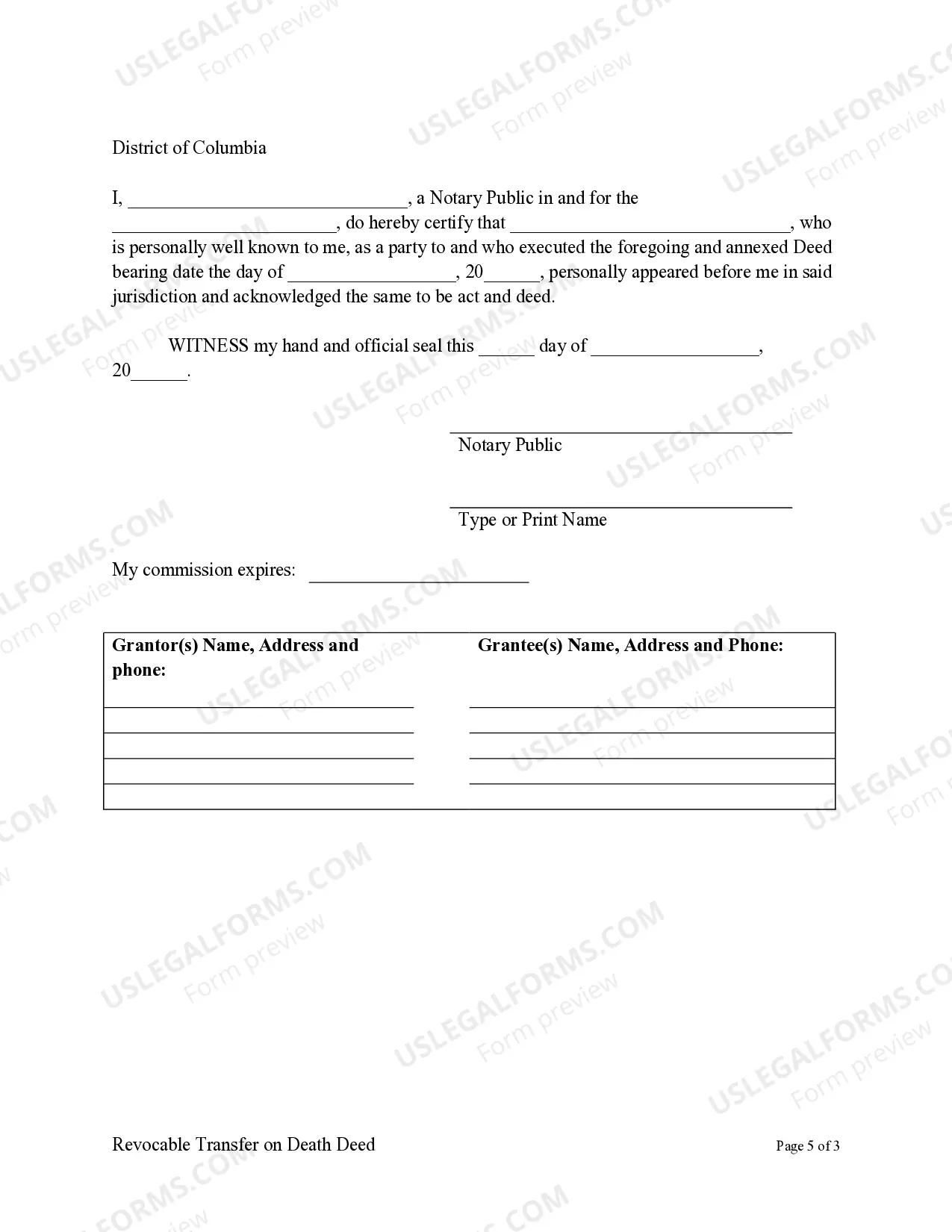 Preview Transfer on Death Deed or TOD - Beneficiary Deed for Husband and Wife to a Trust