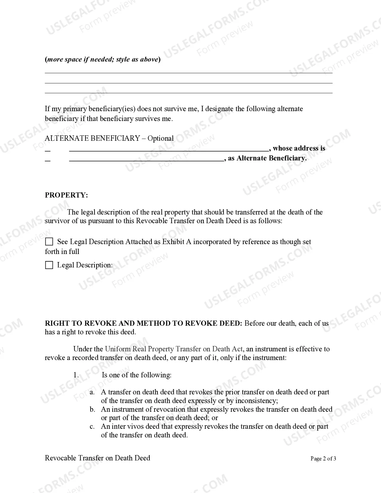 Preview Transfer on Death Deed or TOD - Beneficiary Deed for One Individual to Multiple Individuals