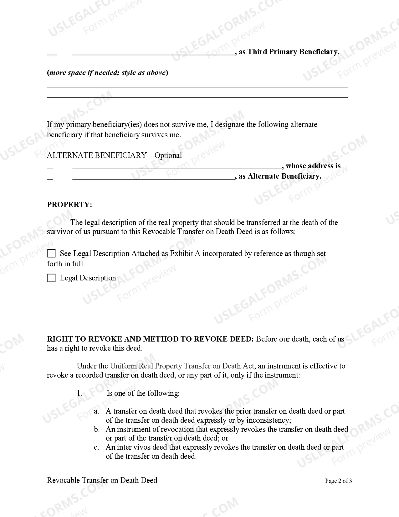 Preview Transfer on Death Deed or TOD - Beneficiary Deed for Two Individuals to Multiple Individuals