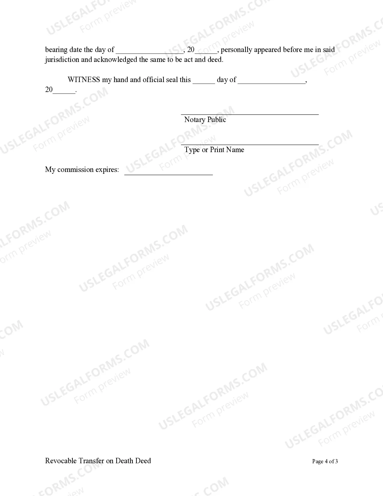 Preview Transfer on Death Deed or TOD - Beneficiary Deed for Two Individual to a Trust