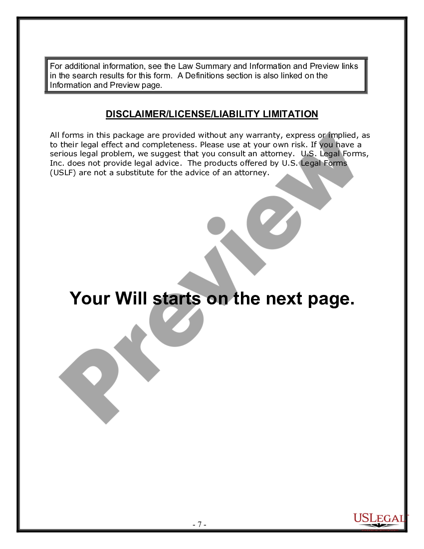 page 6 Legal Last Will and Testament for Married Person with Minor Children from Prior Marriage preview