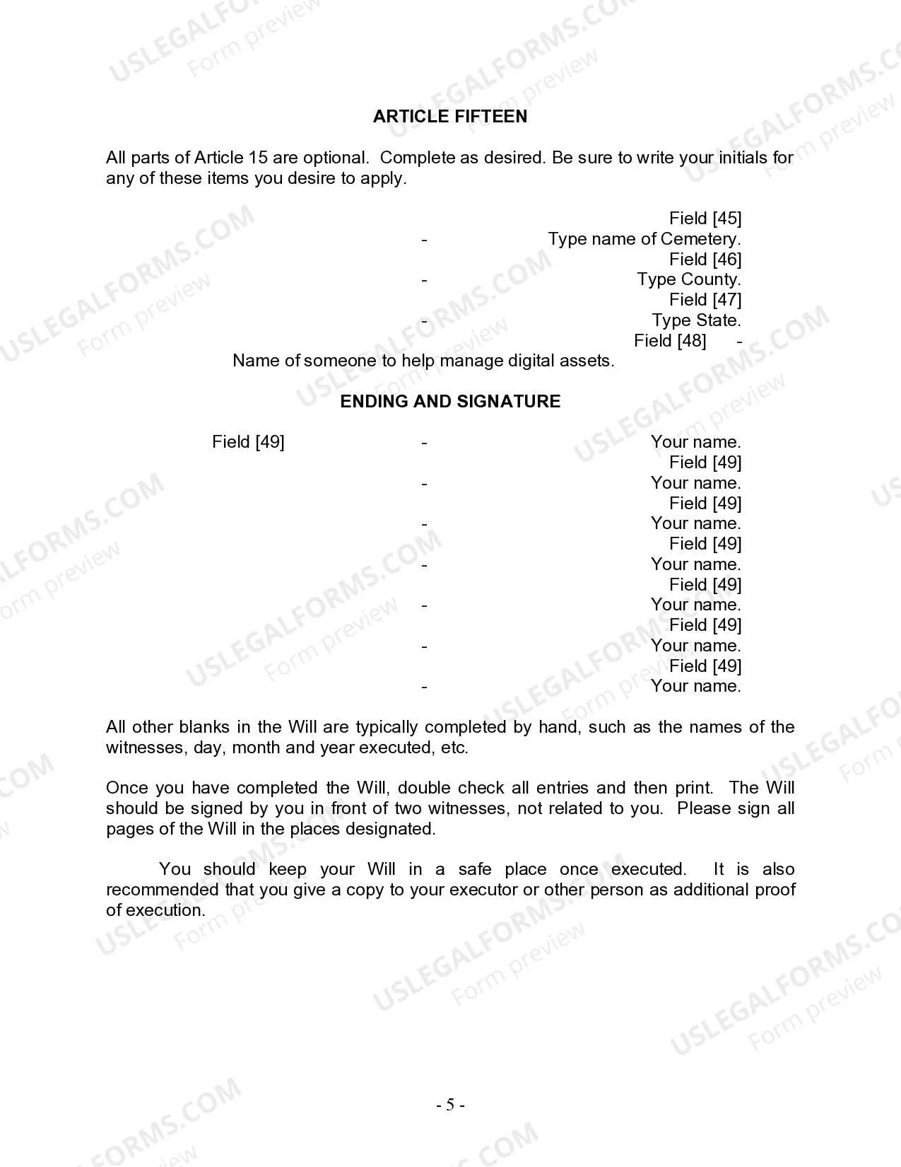 Preview Last Will and Testament for Married Person with Minor Children from Prior Marriage