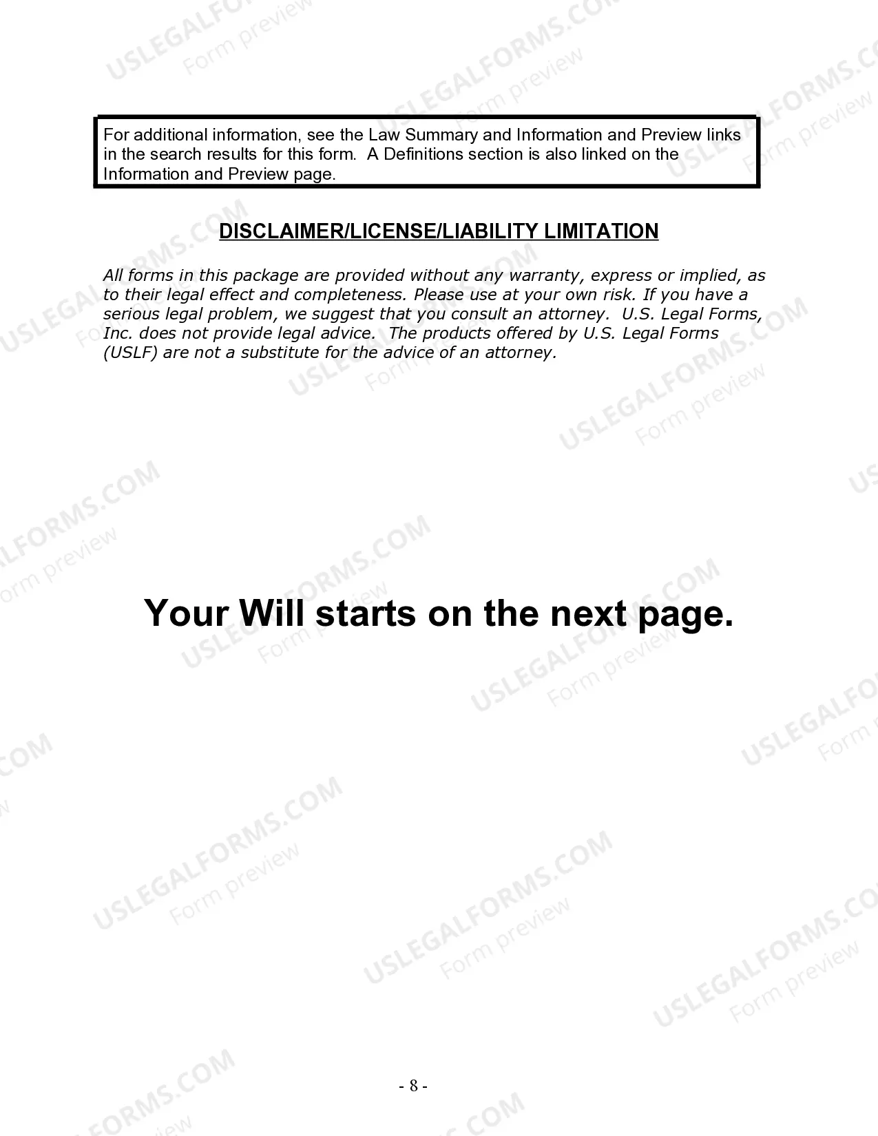 Preview Last Will and Testament for Married Person with Minor Children from Prior Marriage